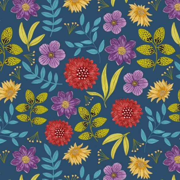 Picture of Fabric Vintage Florals Midnight Florals 102